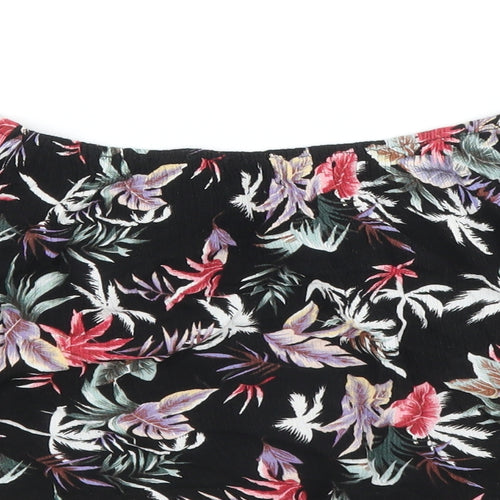 Select Womens Black Floral  Basic Blouse Size 6