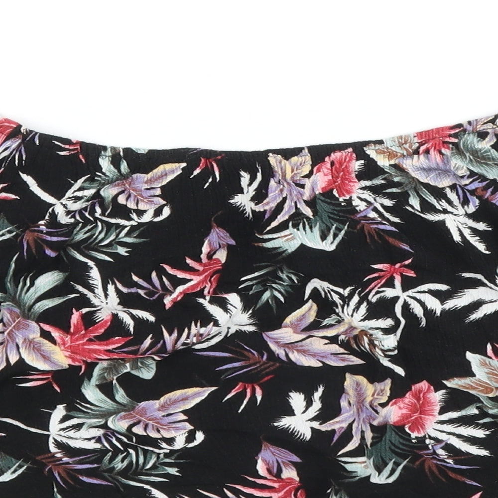 Select Womens Black Floral  Basic Blouse Size 6