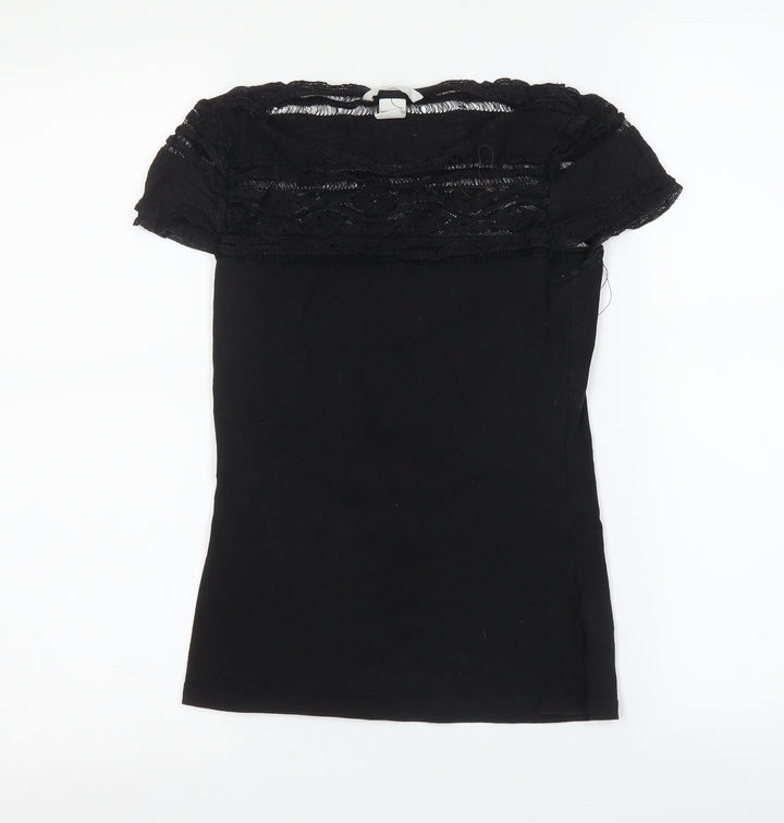H&M Womens Black Basic T-Shirt Size XS