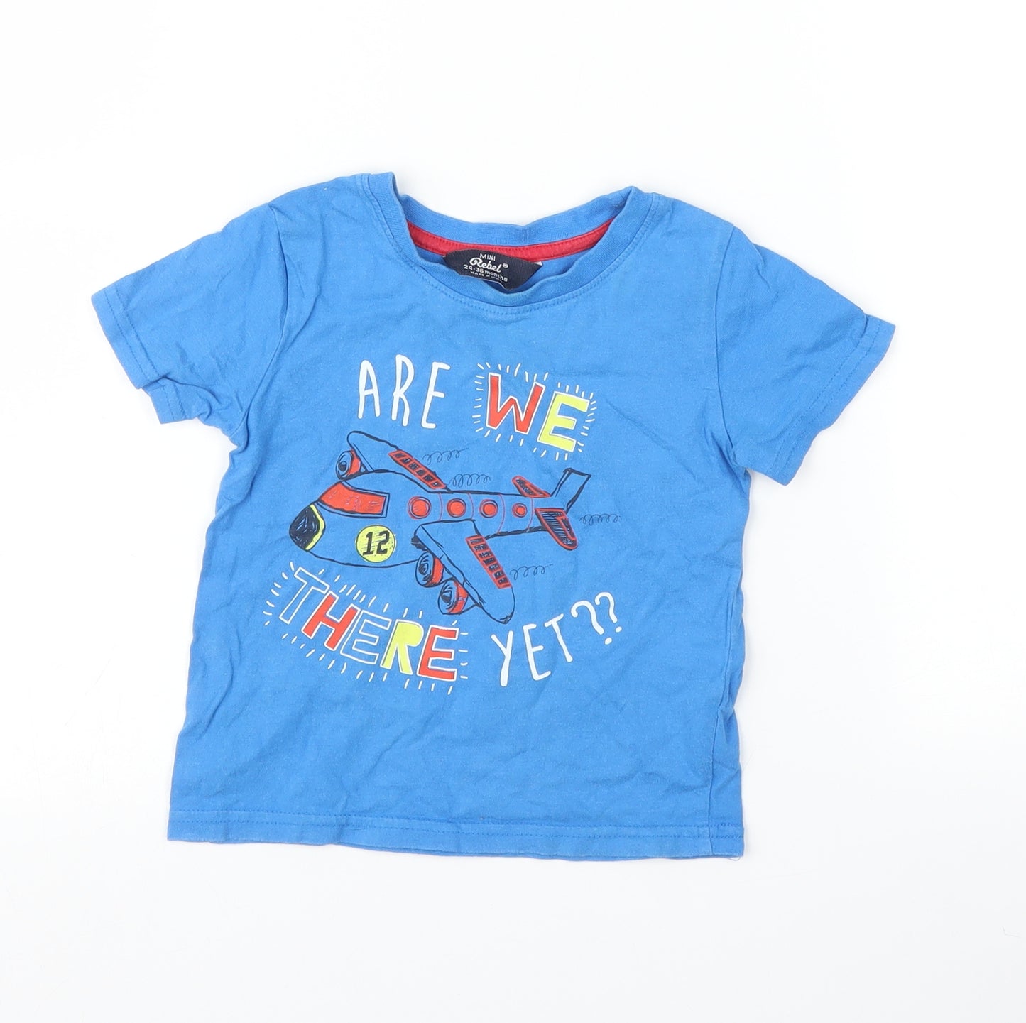 Mini Rebel Boys Black   Basic T-Shirt Size 2-3 Years