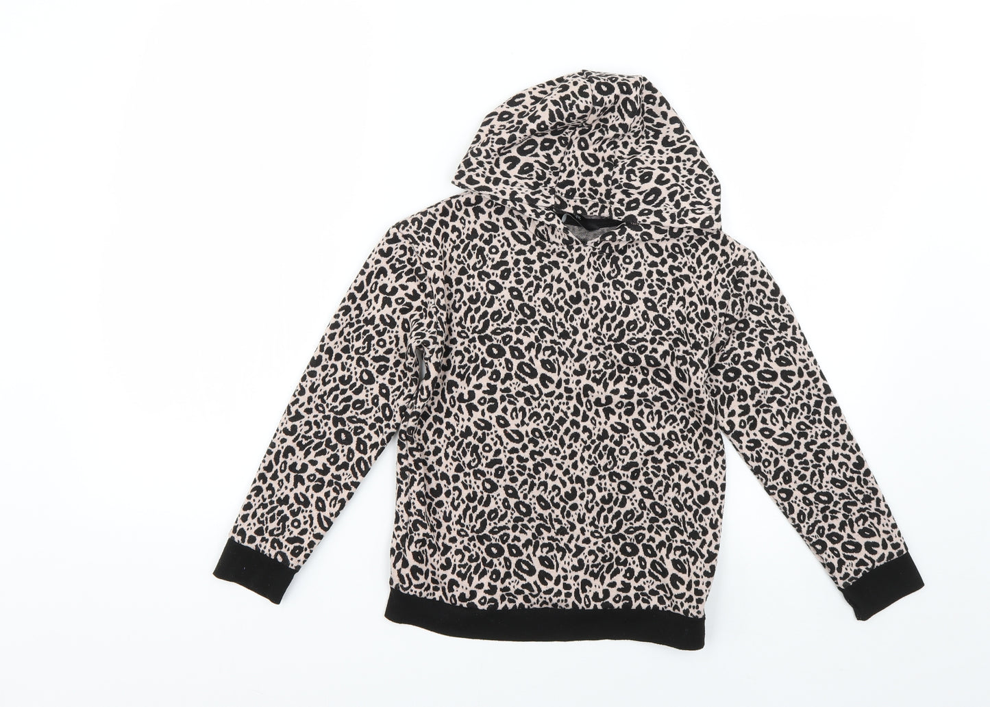 George Girls Pink Animal Print  Pullover Hoodie Size 6-7 Years