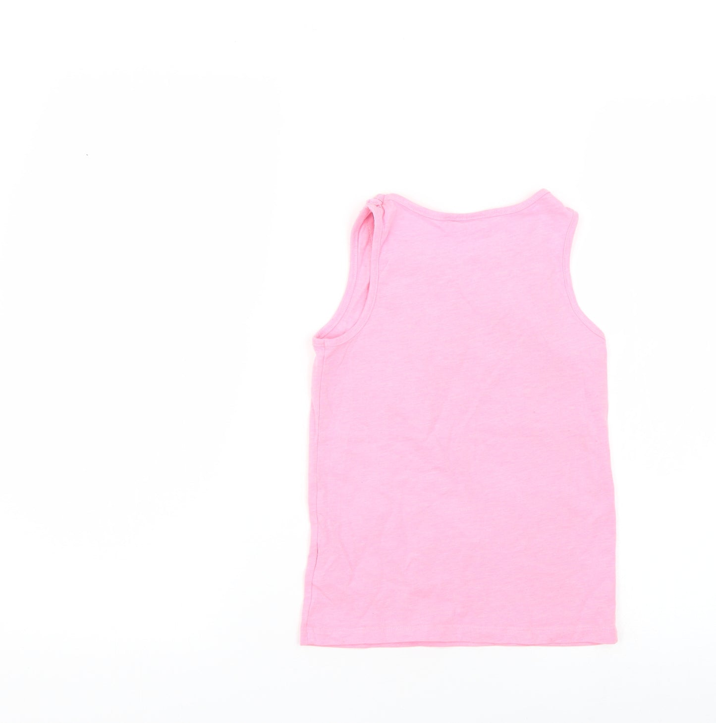 F&F Girls Pink Geometric  Basic T-Shirt Size 6-7 Years  - peppa pig