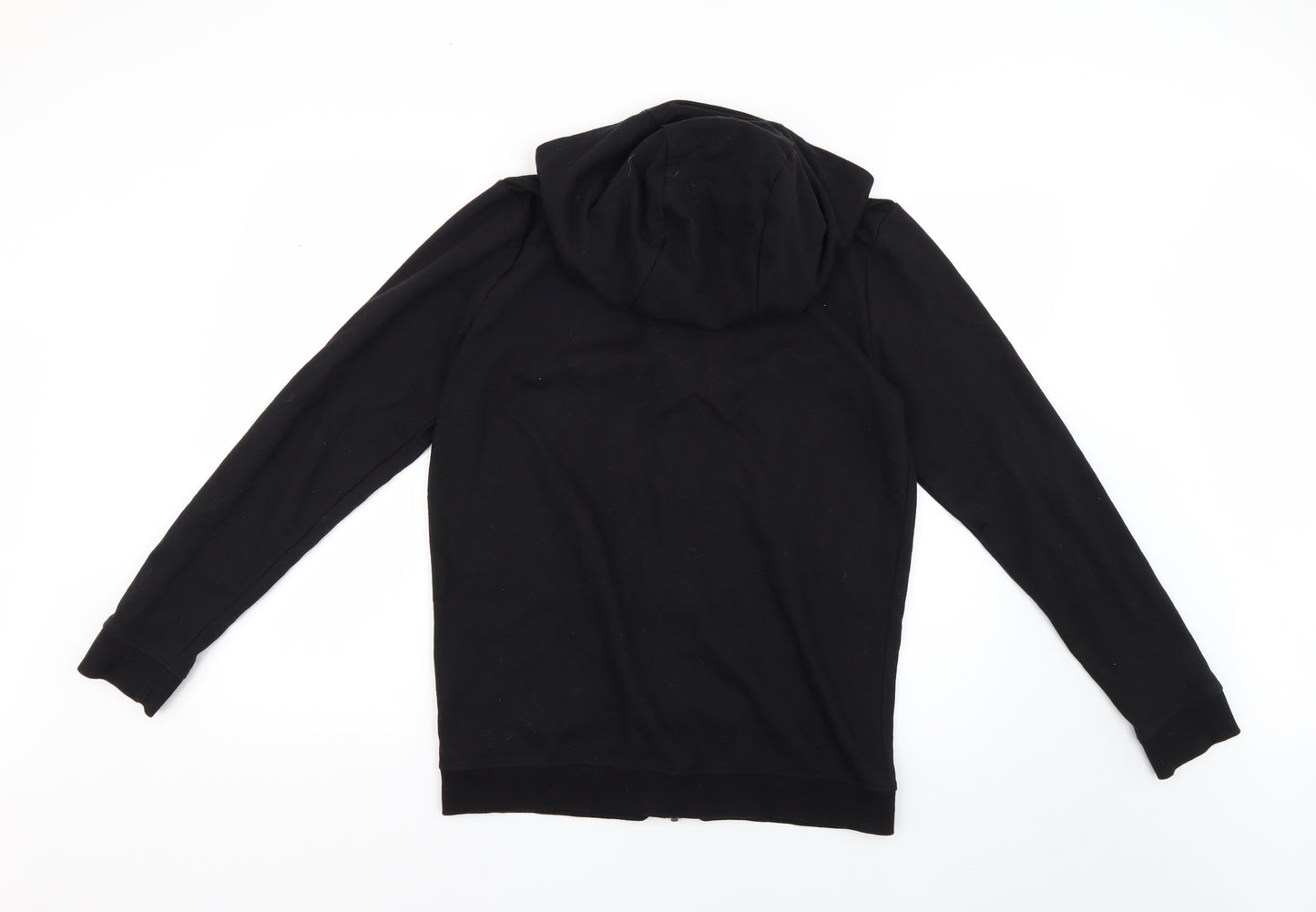 Preworn Boys Black   Full Zip Hoodie Size 14-15 Years