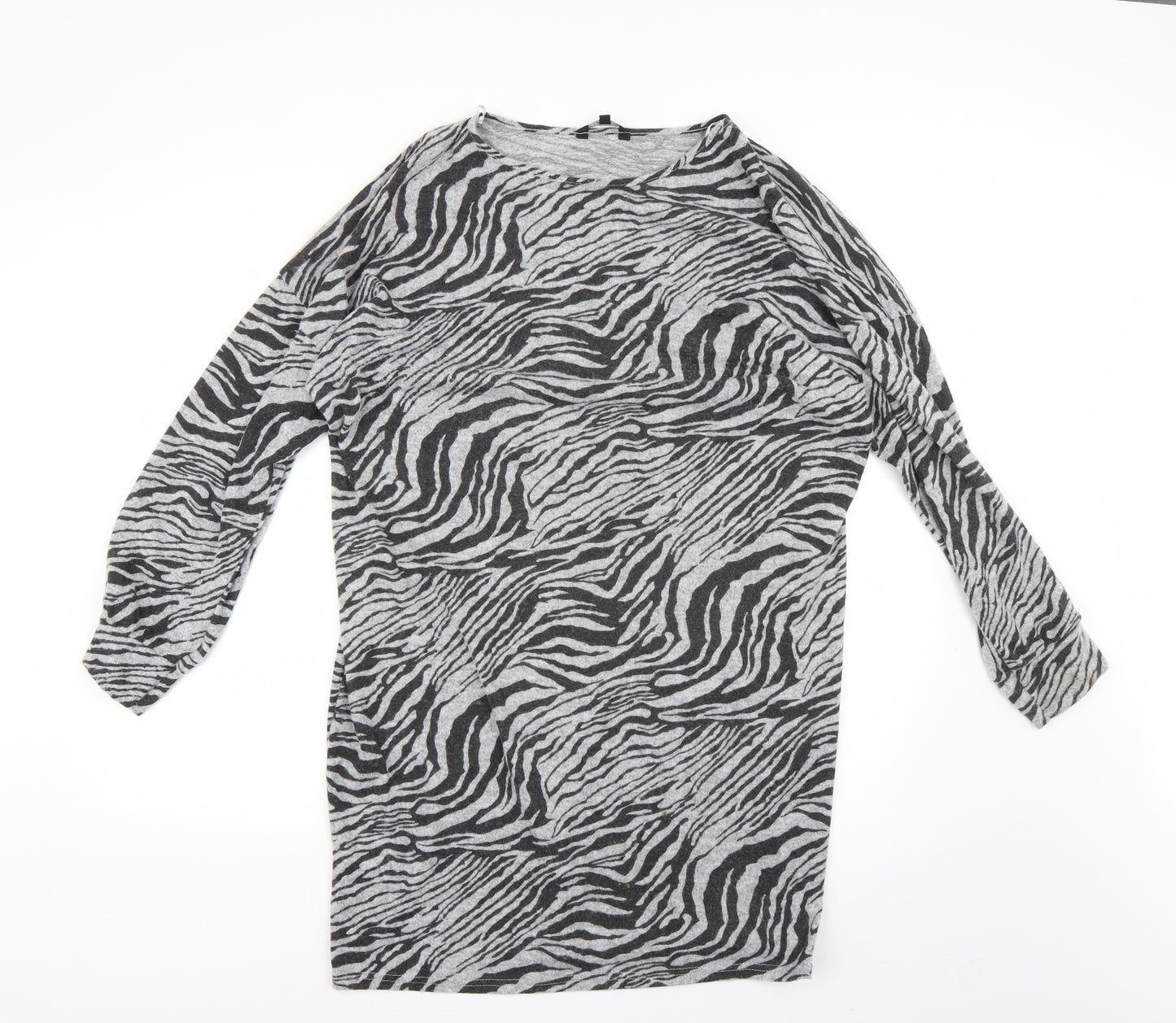 Peacocks Womens Multicoloured Animal Print  Jumper Dress  Size 18