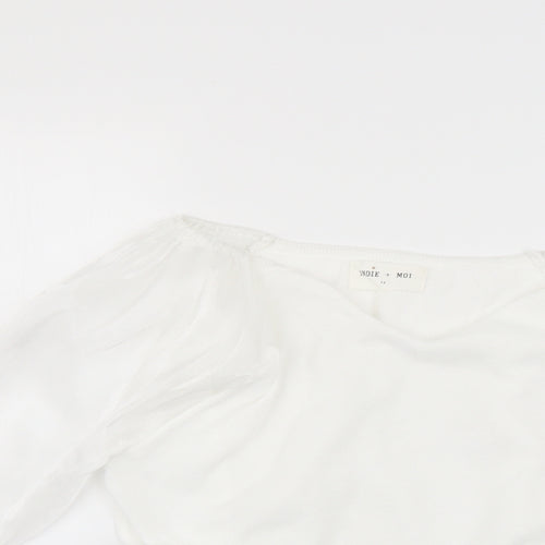 indie+ moi Womens White   Basic Blouse Size 12