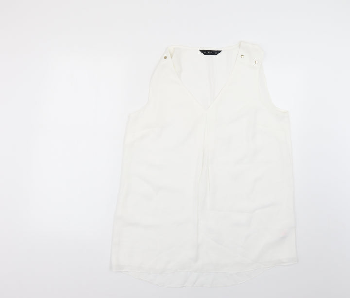 F&F Womens White Basic Blouse Size 14