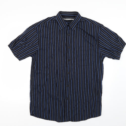Linea Dome Mens Multicoloured Striped   Dress Shirt Size L
