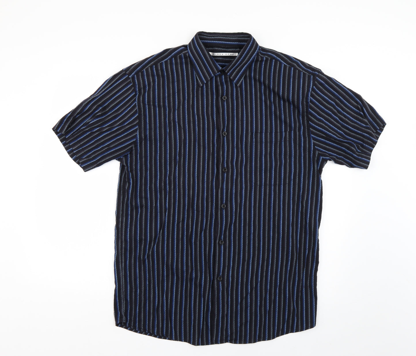 Linea Dome Mens Multicoloured Striped   Dress Shirt Size L