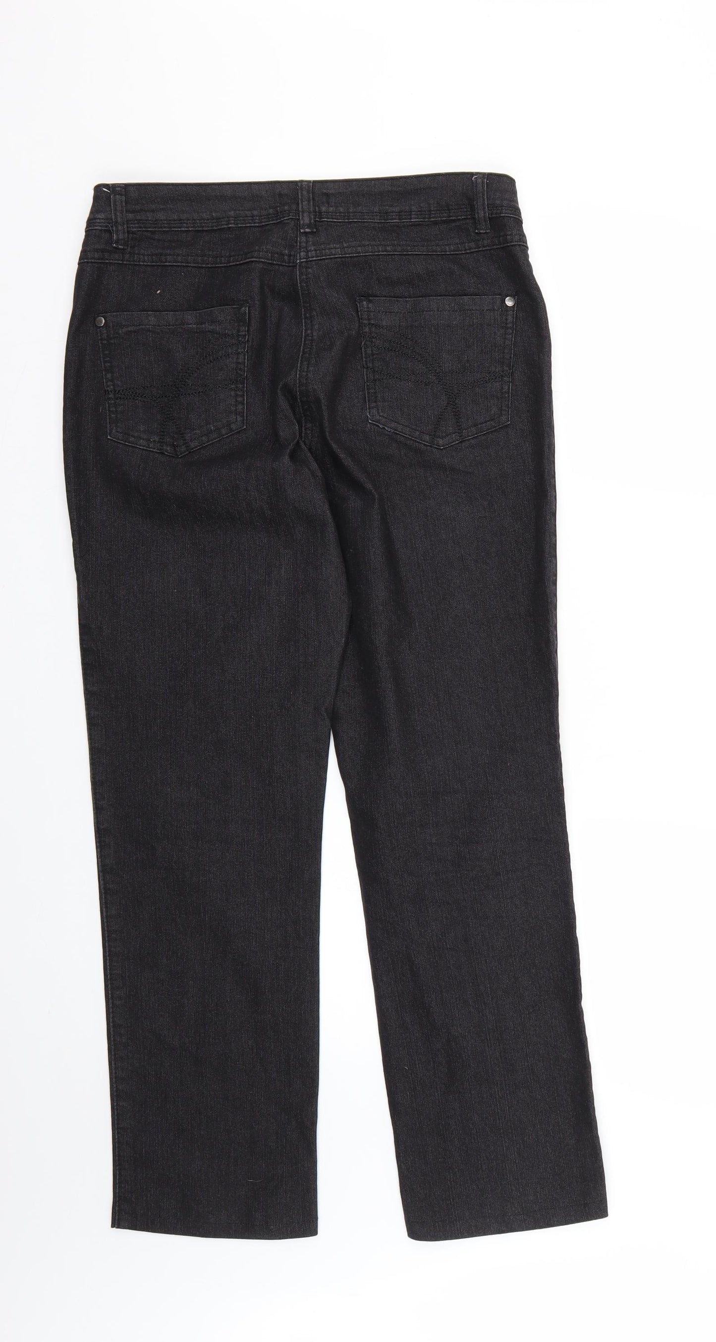 M&Co Womens Black   Straight Jeans Size 12 L28 in