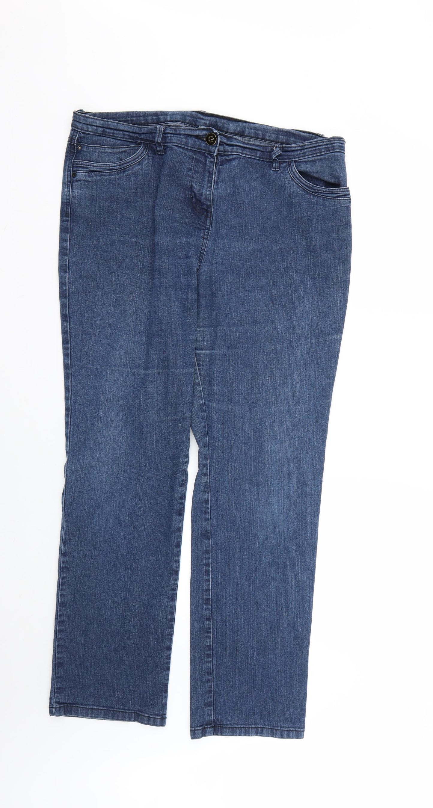 Marks and Spencer Womens Blue   Straight Jeans Size 16 L28 in