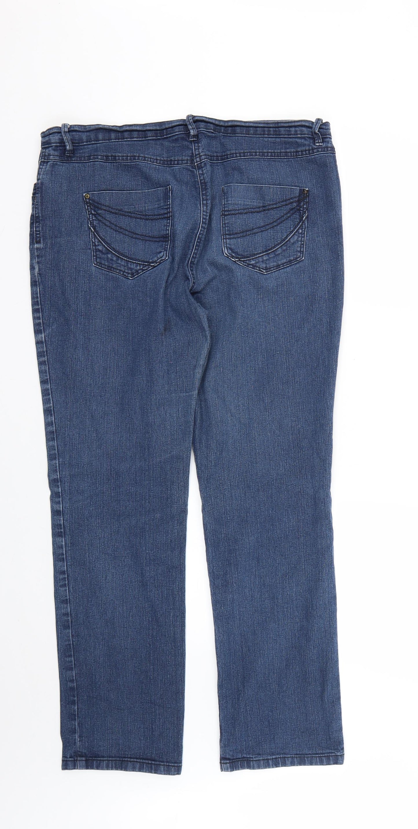 Marks and Spencer Womens Blue   Straight Jeans Size 16 L28 in