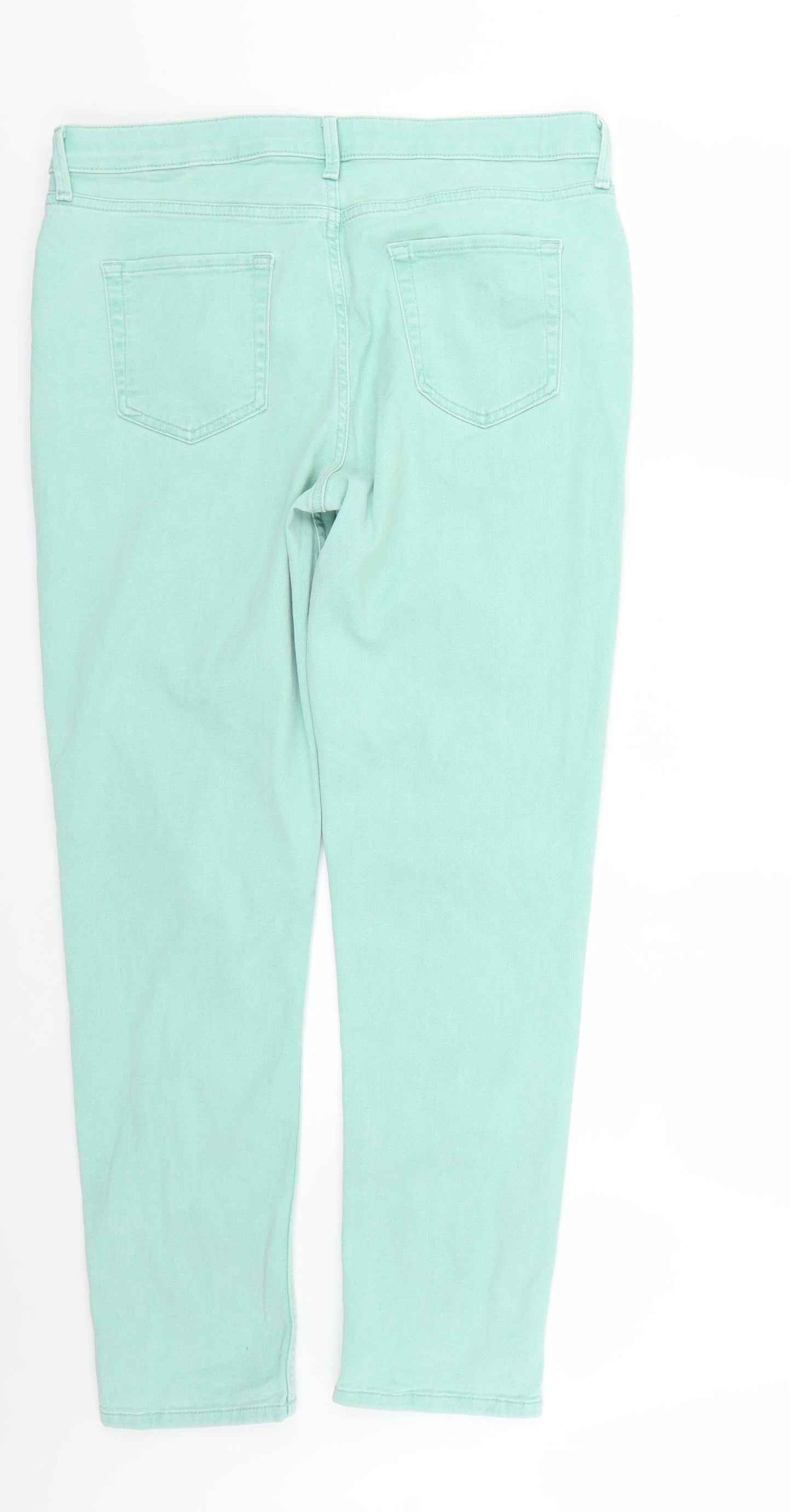 Marks and Spencer Womens Green   Straight Jeans Size 14 L28 in