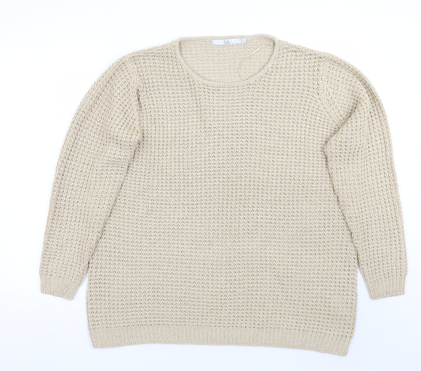 Isle Womens Gold   Pullover Jumper Size XL