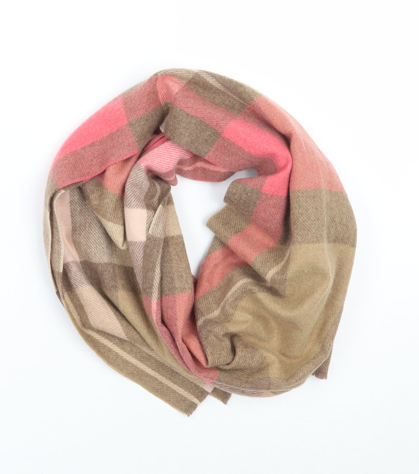 Preworn Womens Brown Check   Scarf