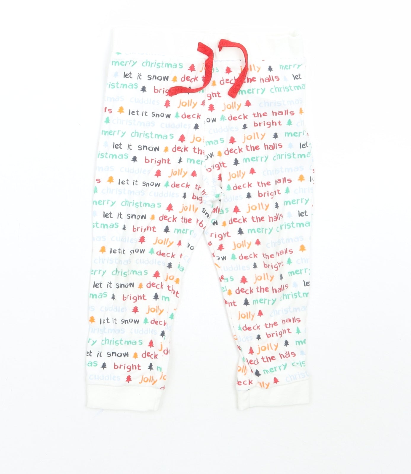 F&F Baby White Geometric  Sweatpants Trousers Size 18-24 Months