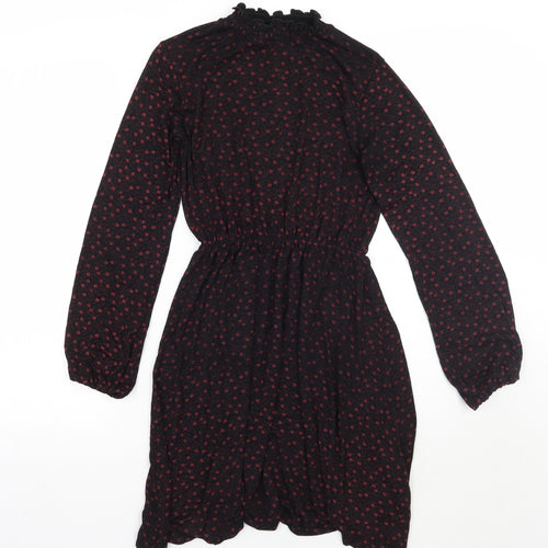 Select Womens Black Floral  A-Line  Size 6