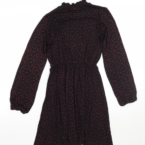 Select Womens Black Floral  A-Line  Size 6