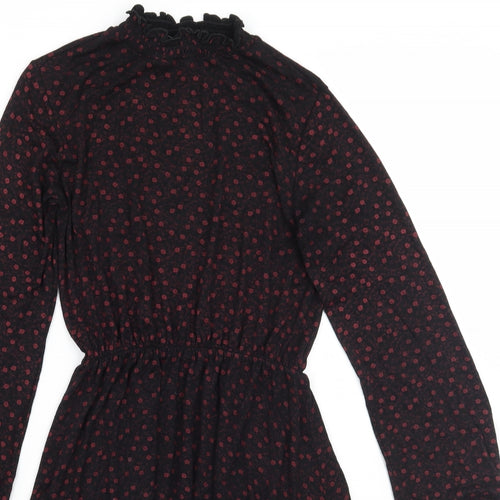 Select Womens Black Floral  A-Line  Size 6