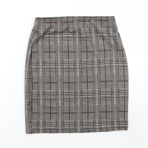 Dorothy Perkins Womens Brown Check  A-Line Skirt Size 8