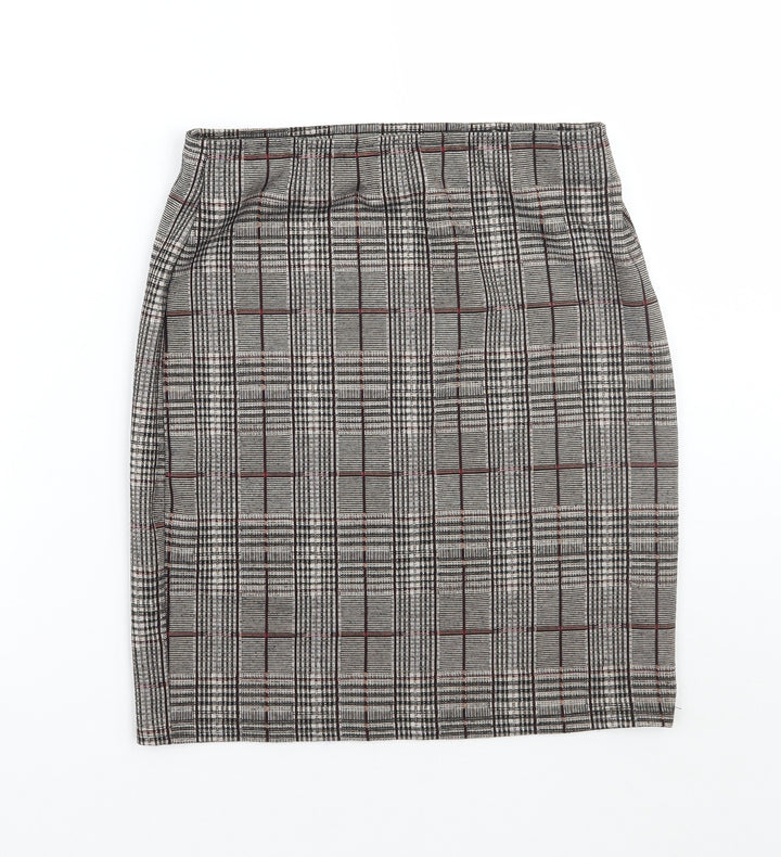 Dorothy Perkins Womens Brown Check A-Line Skirt Size 8