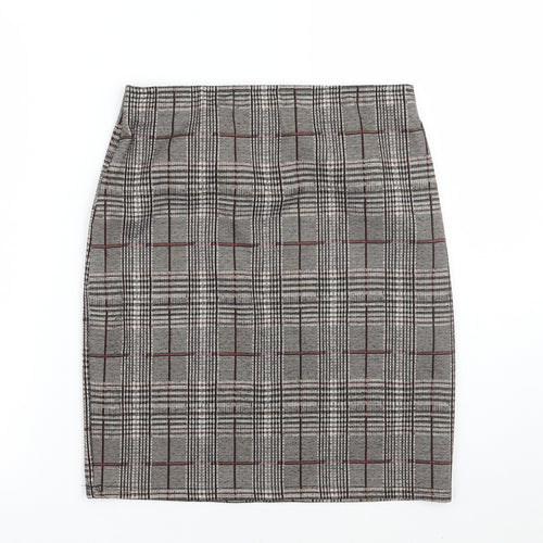 Dorothy Perkins Womens Brown Check  A-Line Skirt Size 8