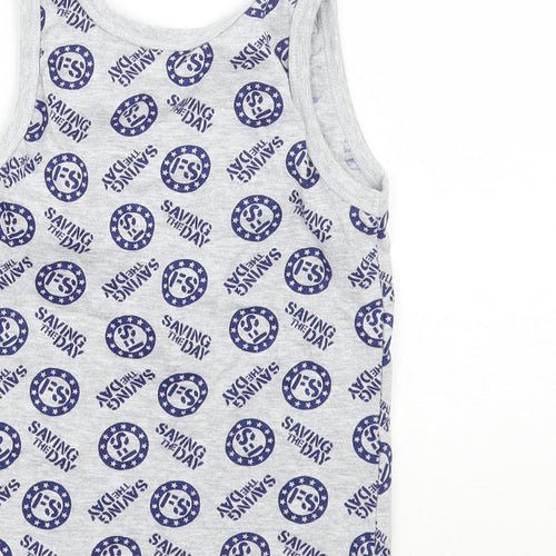 George Boys Grey Geometric  Basic Tank Size 4-5 Years