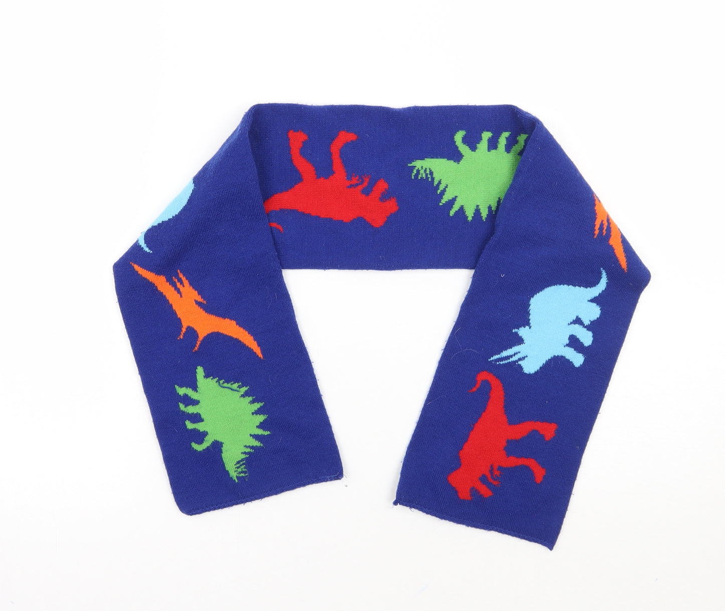 Preworn Boys Blue Animal Print  Scarf  One Size