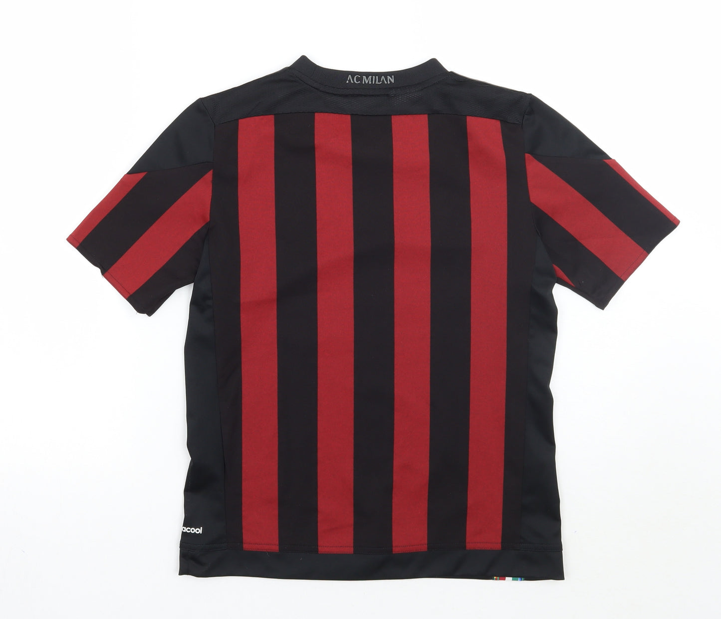 AC milan Boys Black Striped  Basic T-Shirt Size 11-12 Years  - Adidas
