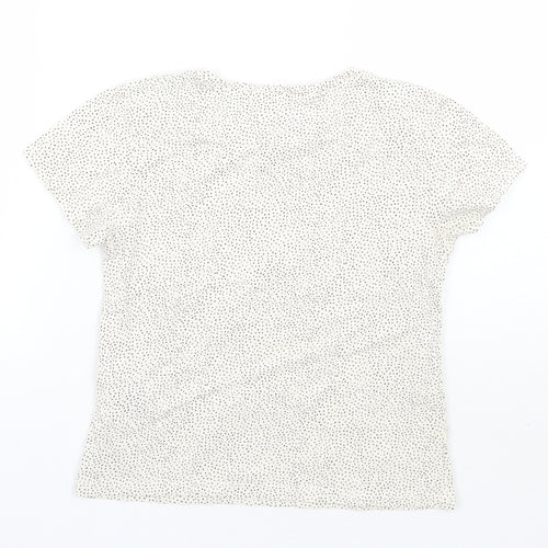 H&M Girls Beige Polka Dot  Basic T-Shirt Size 5 Years