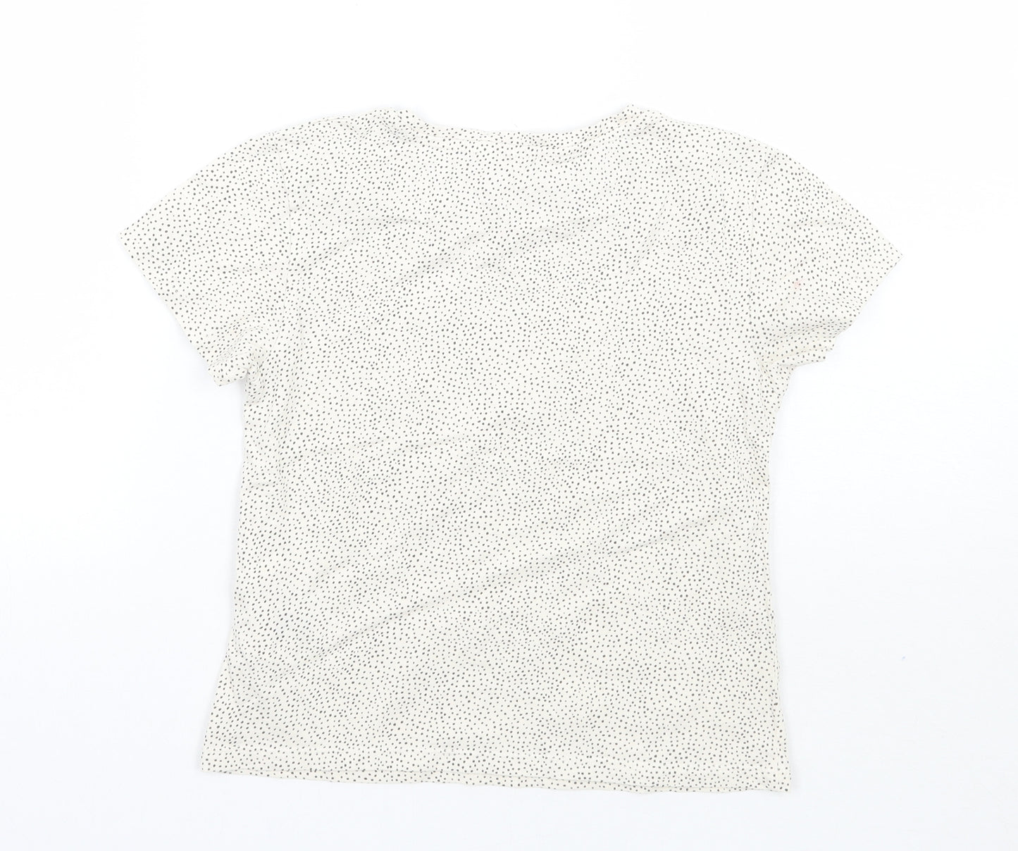 H&M Girls Beige Polka Dot  Basic T-Shirt Size 5 Years