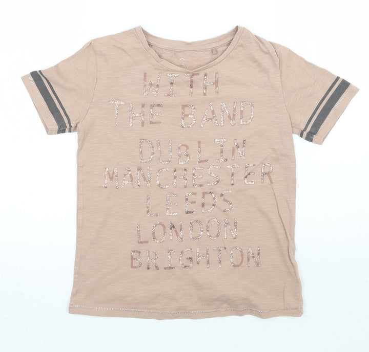 NEXT Girls Brown Basic T-Shirt Size 8 Years