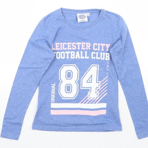 leister city Girls Blue   Basic T-Shirt Size 5-6 Years