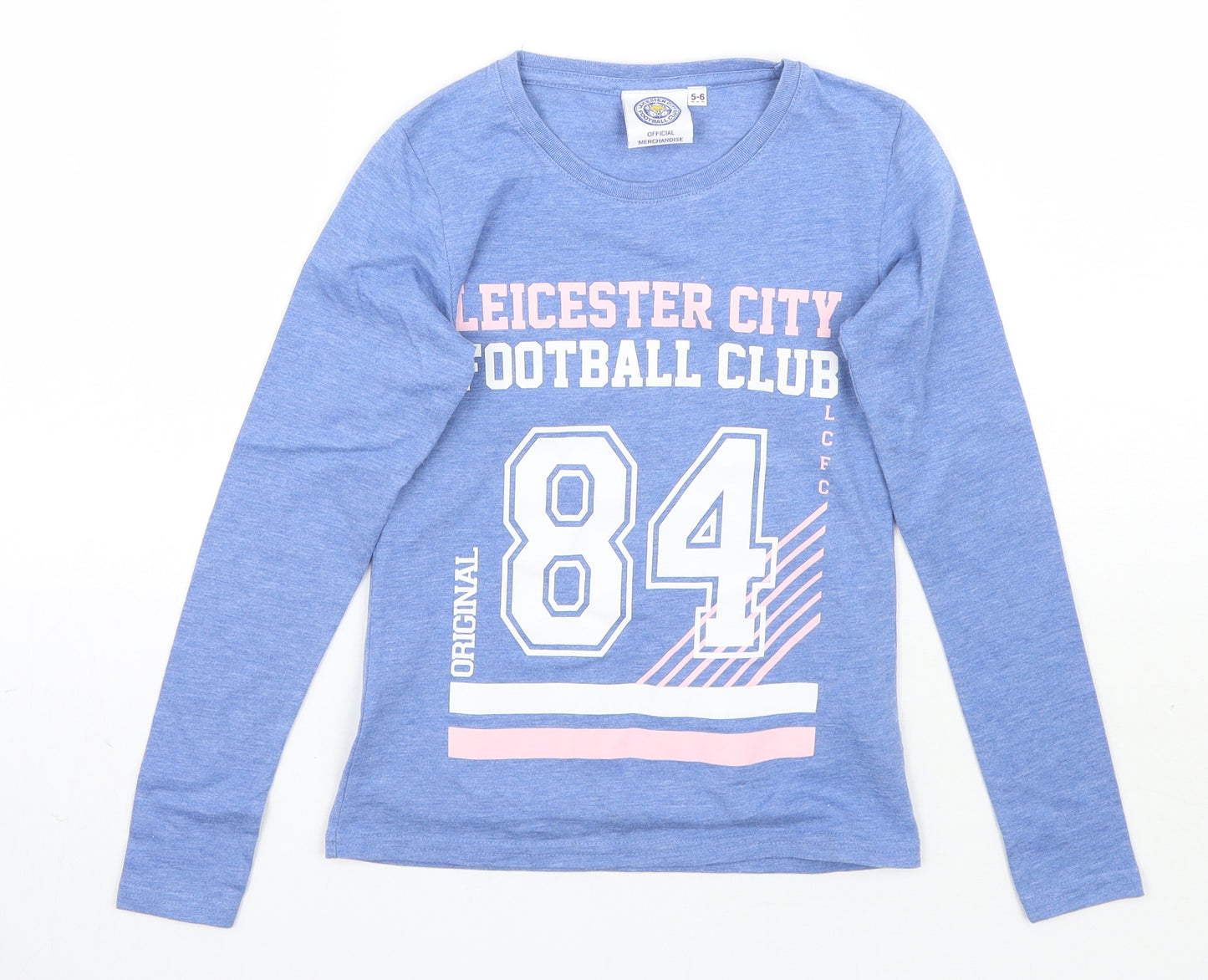 leister city Girls Blue   Basic T-Shirt Size 5-6 Years