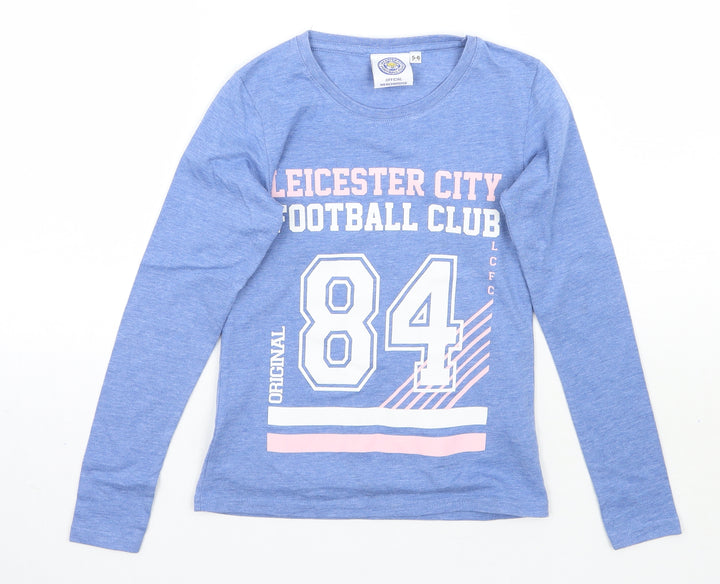 leister city Girls Blue   Basic T-Shirt Size 5-6 Years