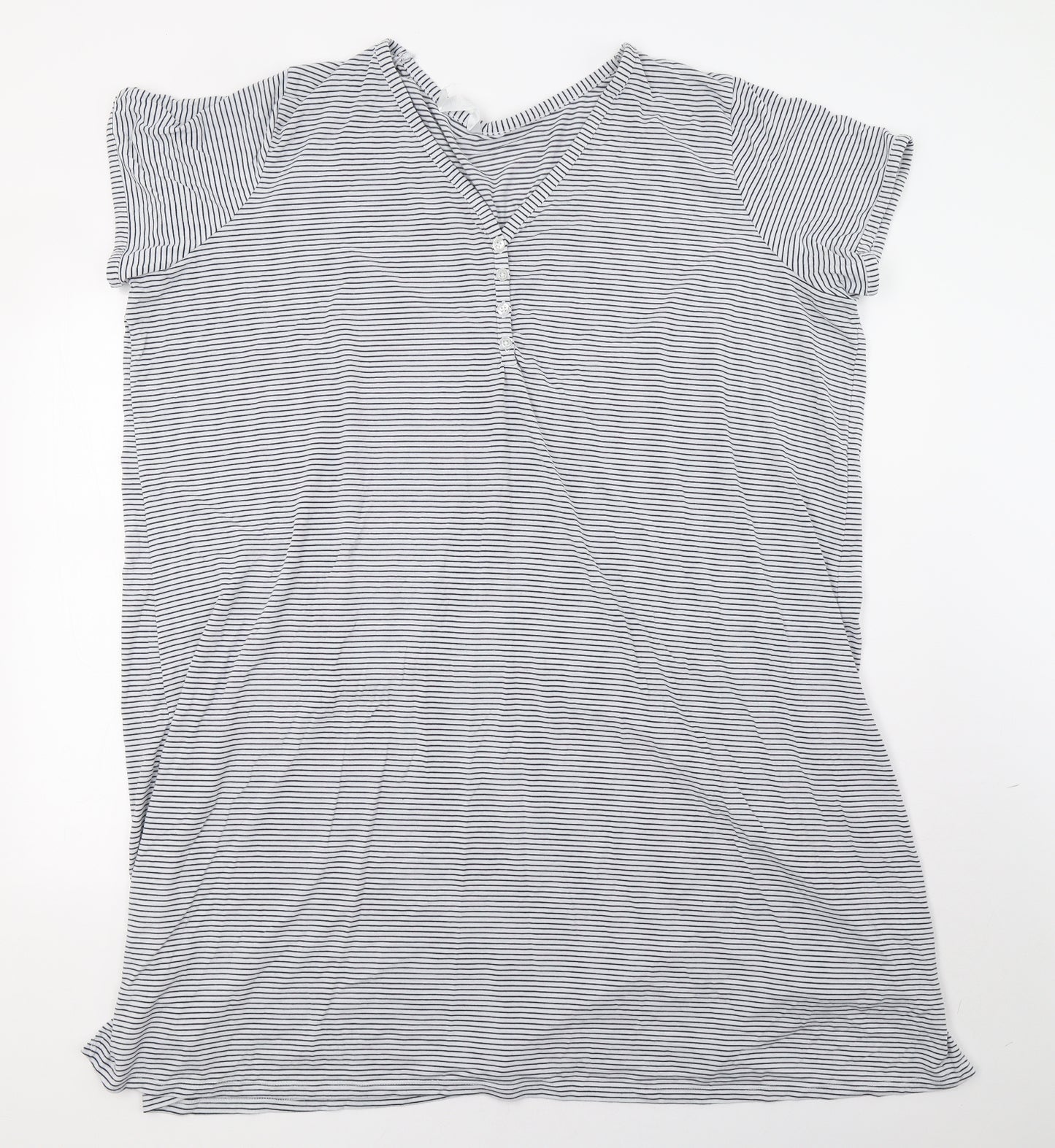 Indigo Womens White Striped  T-Shirt Dress  Size 20