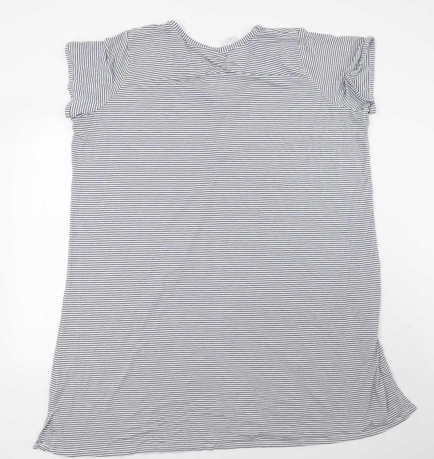 Indigo Womens White Striped  T-Shirt Dress  Size 20