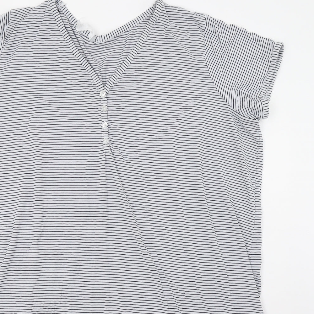 Indigo Womens White Striped  T-Shirt Dress  Size 20