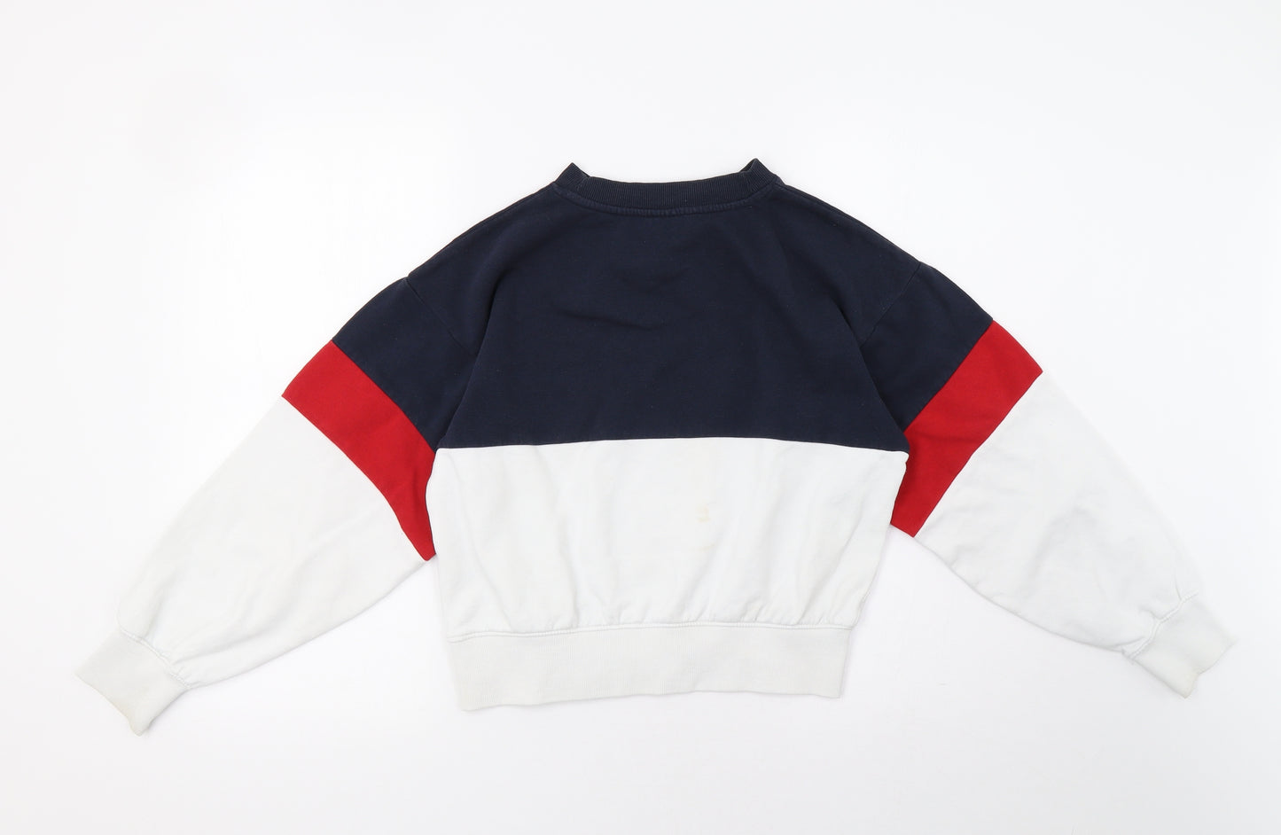 H&M Girls White Striped  Pullover Sweatshirt Size 11-12 Years