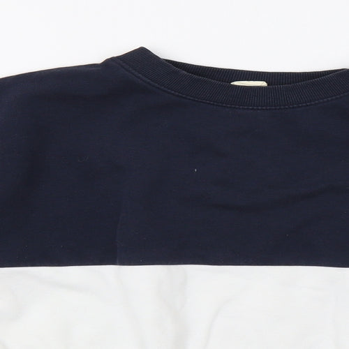 H&M Girls White Striped  Pullover Sweatshirt Size 11-12 Years