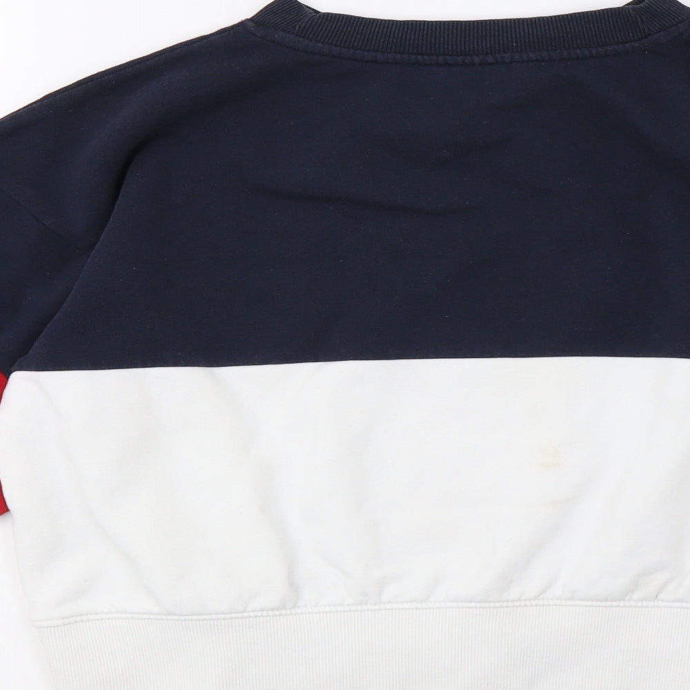 H&M Girls White Striped  Pullover Sweatshirt Size 11-12 Years