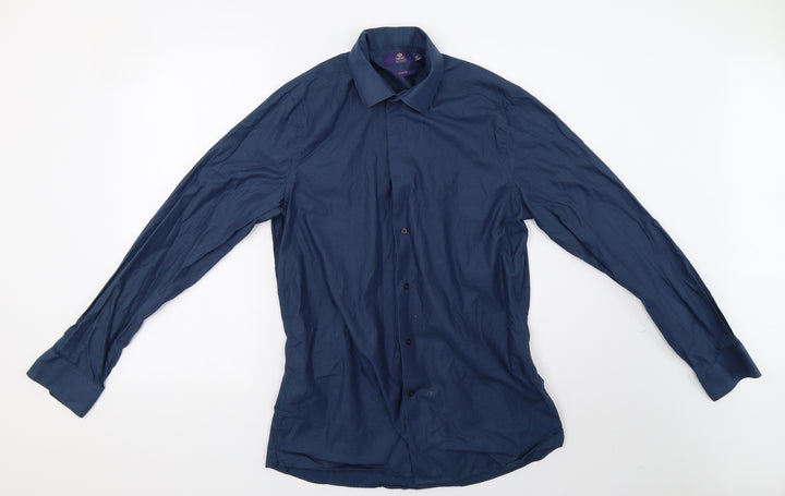 NEXT Mens Blue    Button-Up Size 16
