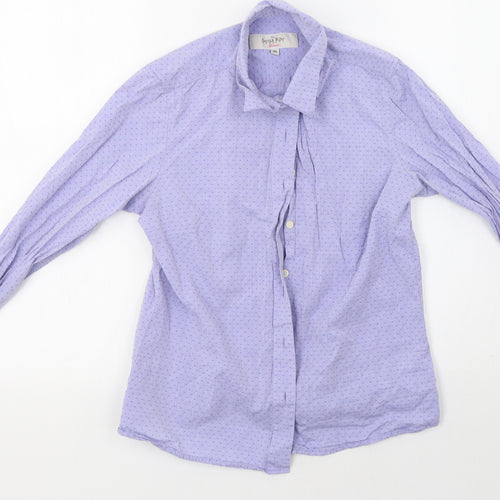 Savile Row Womens Purple Polka Dot  Basic Button-Up Size 10
