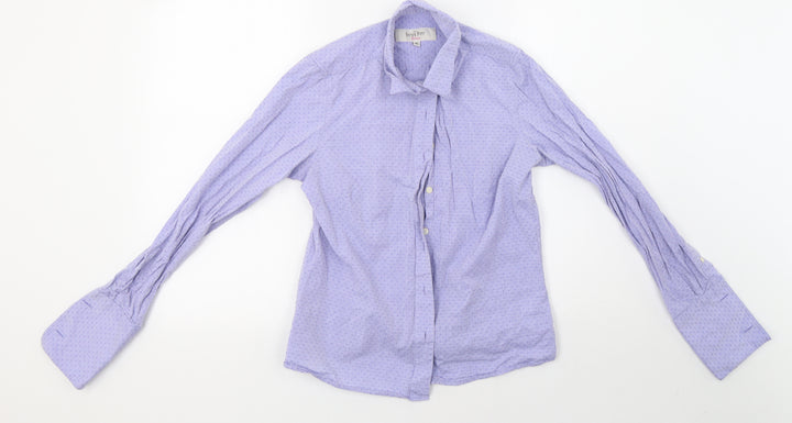 Savile Row Womens Purple Polka Dot  Basic Button-Up Size 10