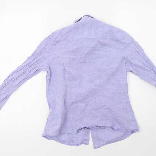 Savile Row Womens Purple Polka Dot  Basic Button-Up Size 10