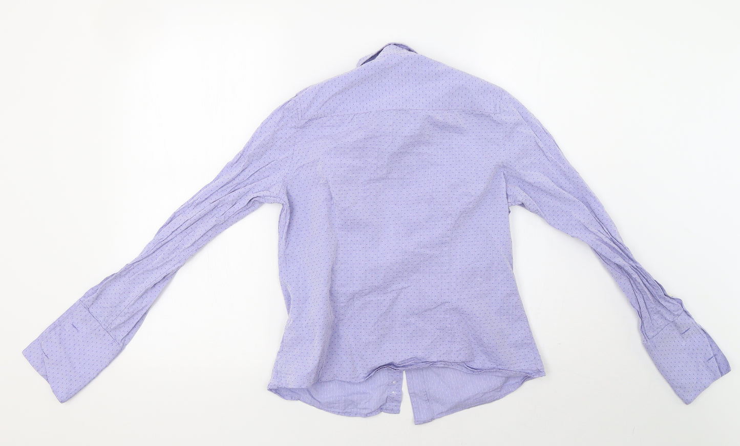 Savile Row Womens Purple Polka Dot  Basic Button-Up Size 10