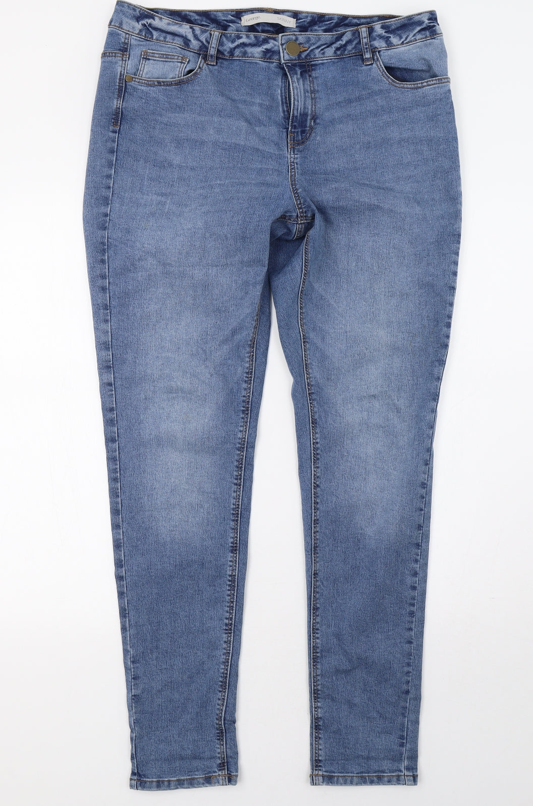 George Womens Beige  Denim Straight Jeans Size 16 L24 in