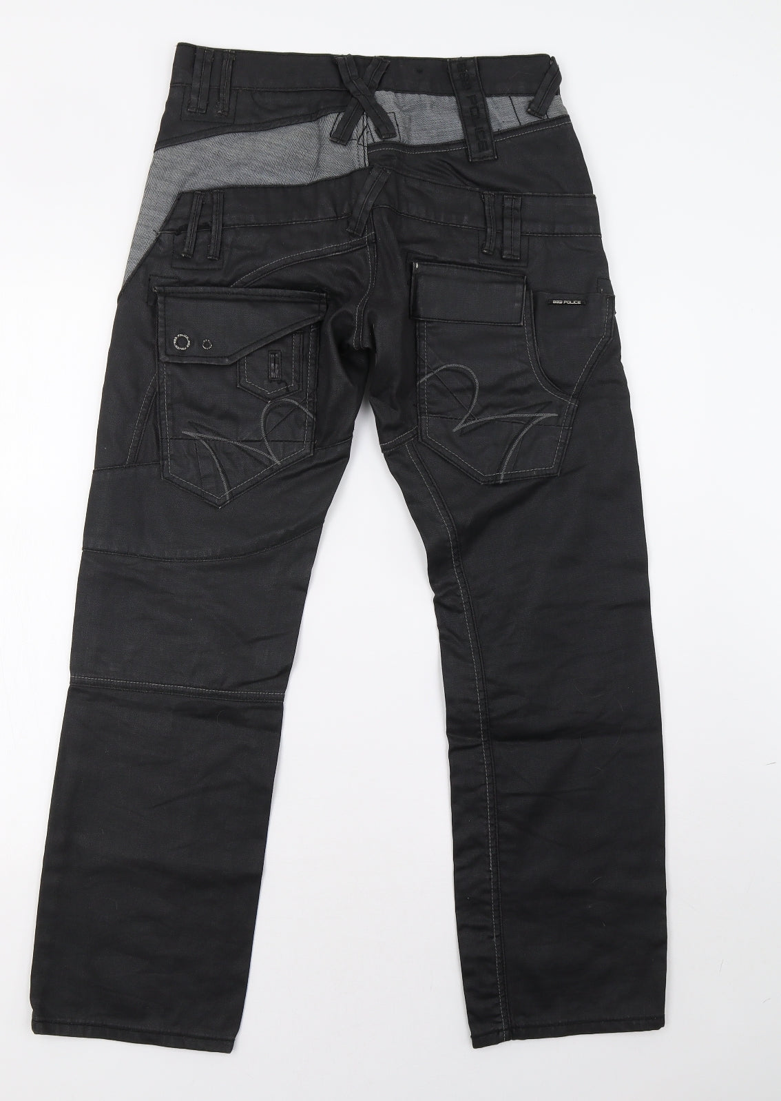 Police Mens Black   Trousers  Size 28 L30 in