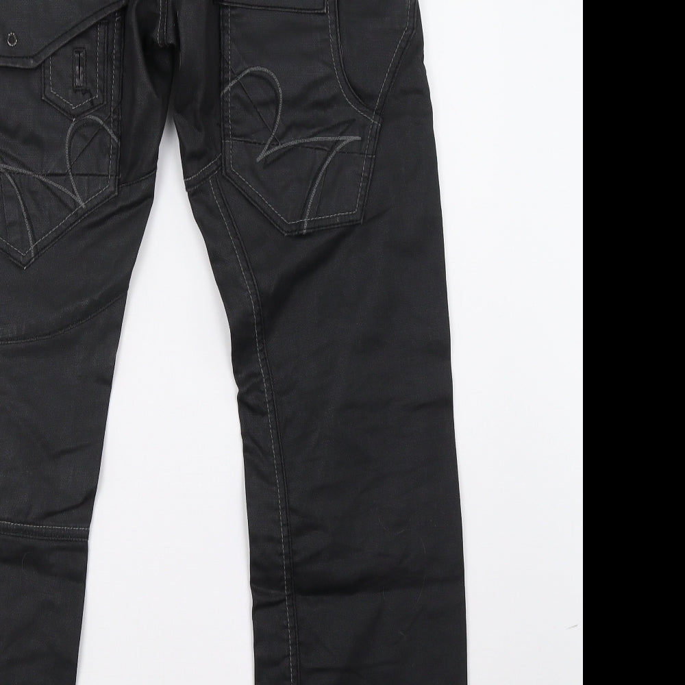 Police Mens Black   Trousers  Size 28 L30 in