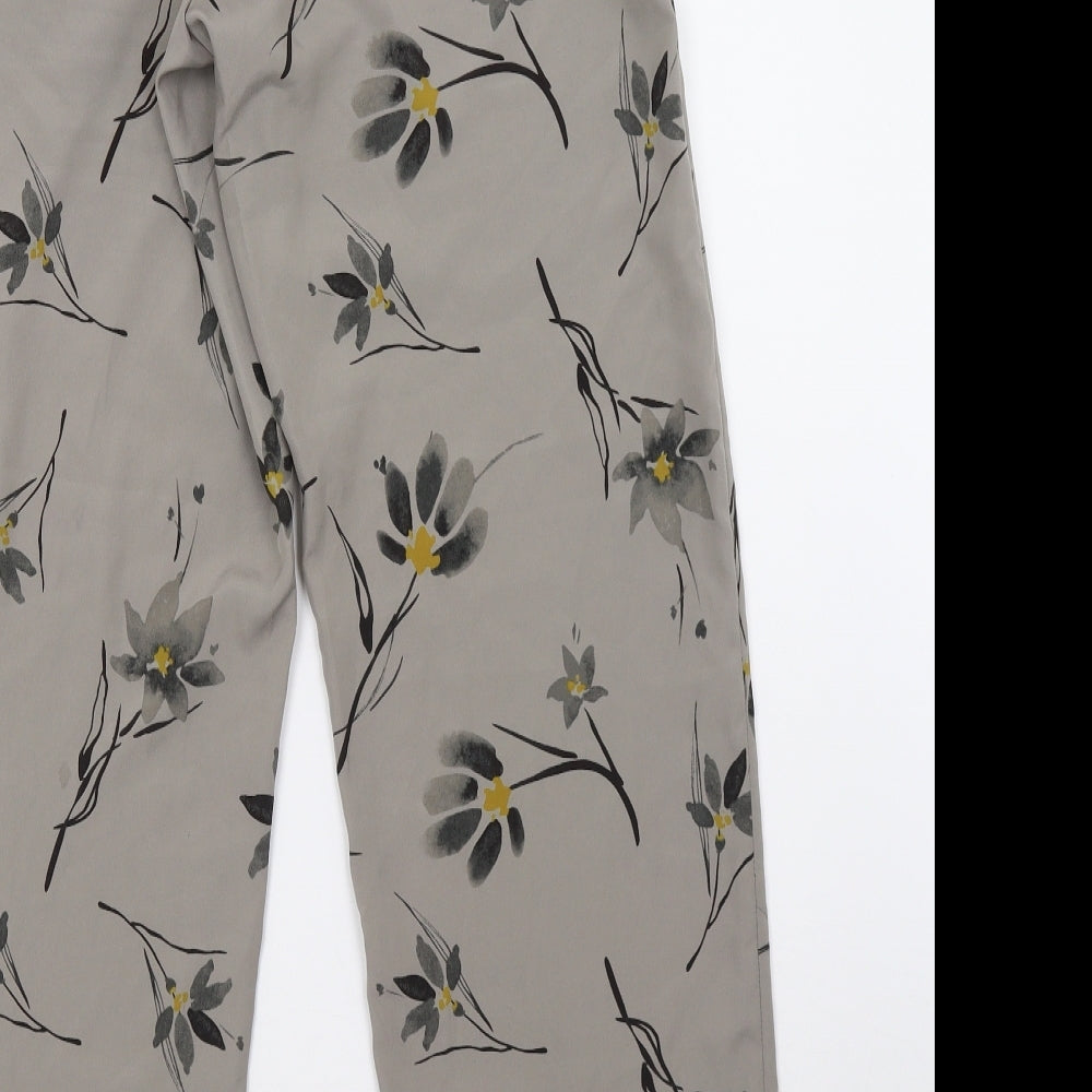 Sainsburys Womens Grey Floral   Pyjama Pants Size 8