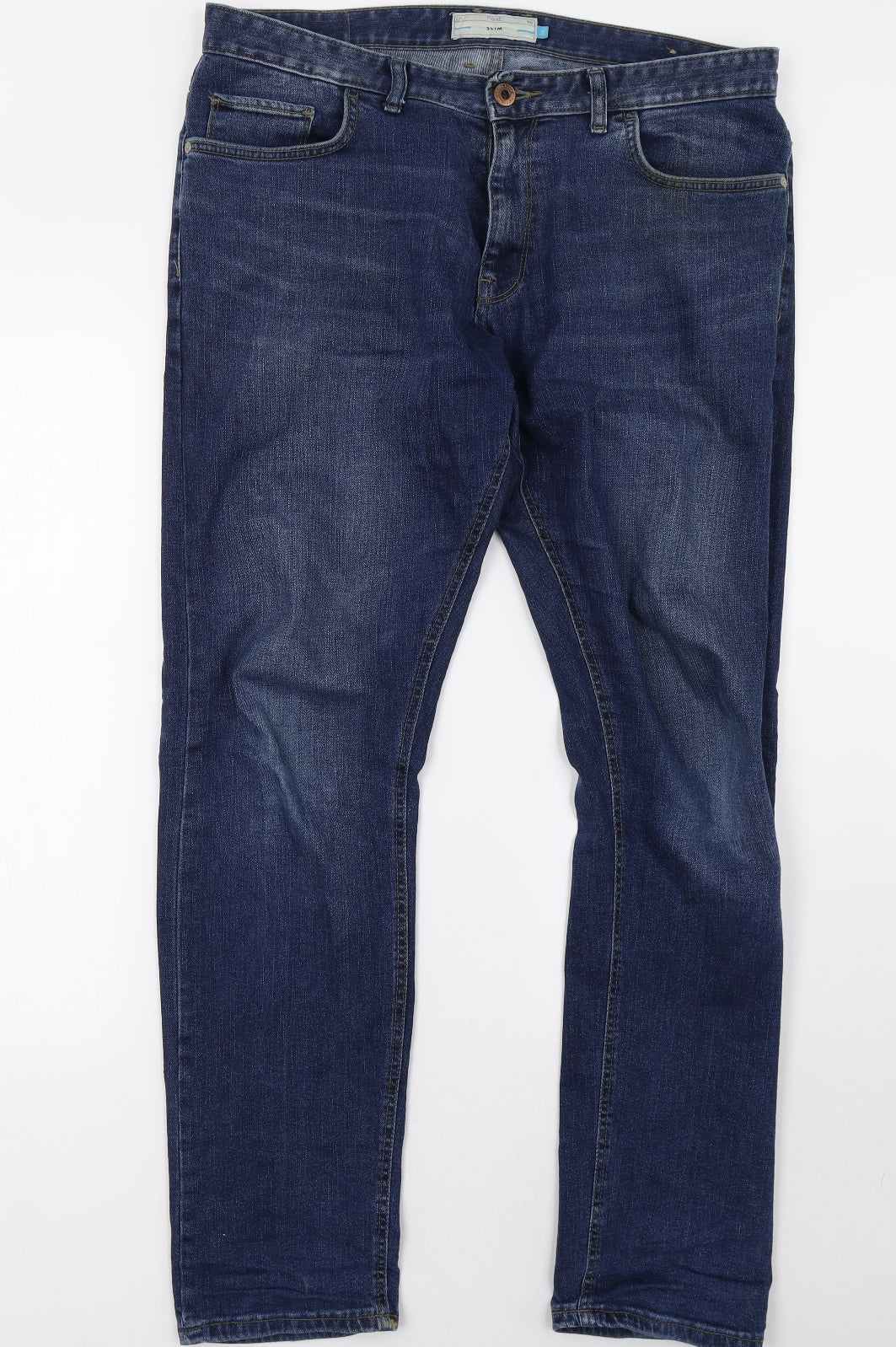NEXT Mens Blue  Denim Straight Jeans Size 34 L33 in